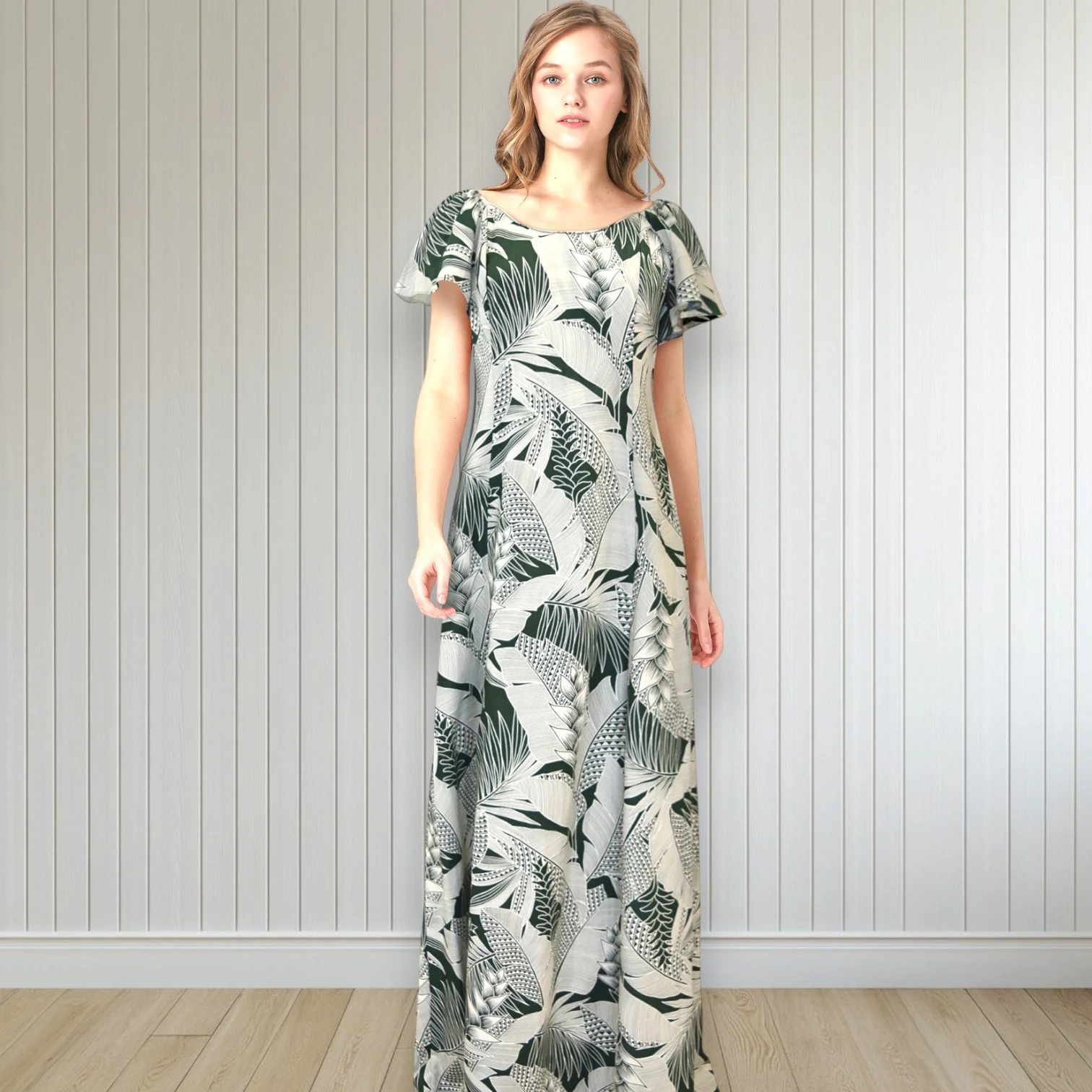 Hawaiian Ohia Flower Gingham Muumuu 8221 — Princess Kaiulani